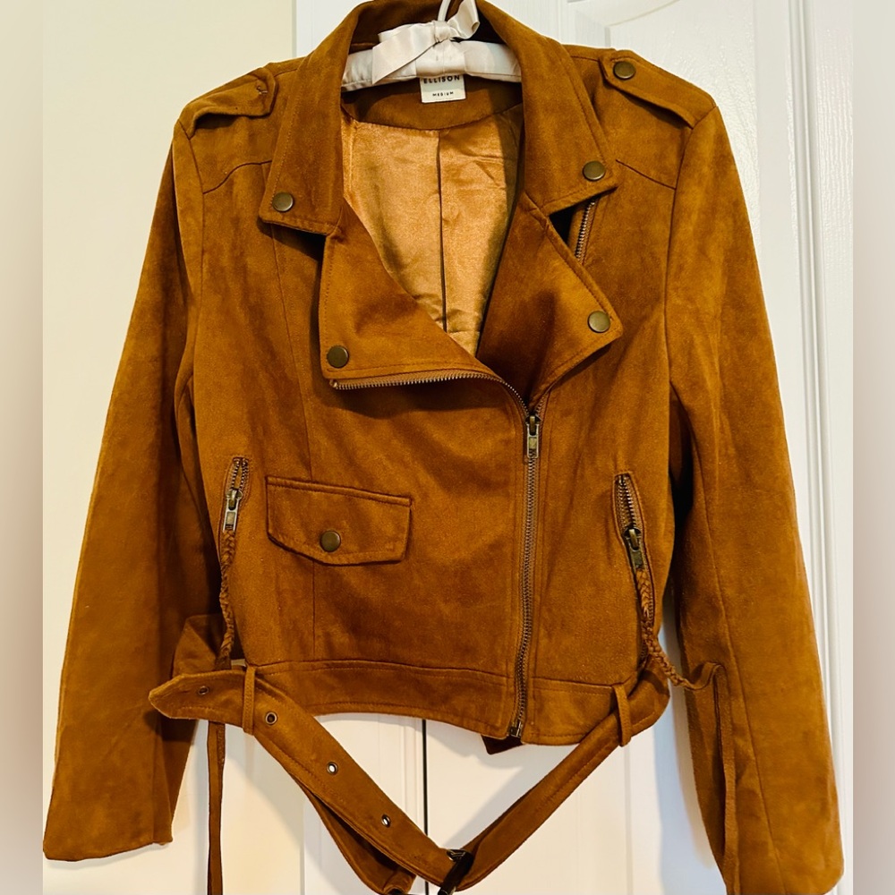 Ellison women’s brown leather/suede‎ jacket size medium.